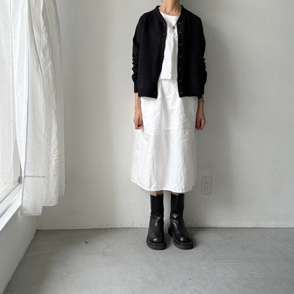 atelier naruse  コットンウールVネックニットカーディガン　ブラック