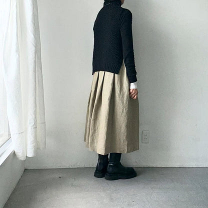 Linenya  リネンタックスカート　ベージュ