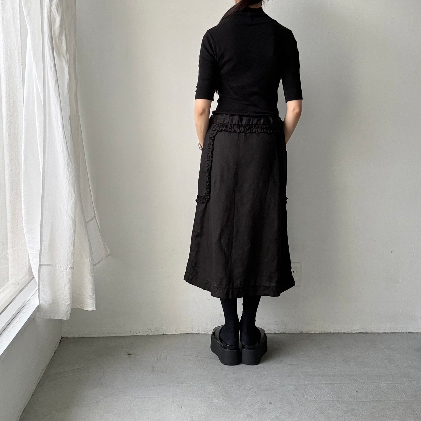 R&D.M.Co  リネンガーメントダイフリルデコレーションスカート