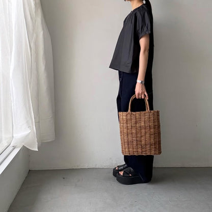 🟡週末入荷分予約受付中🟡cion  コットンシャーリングブラウス　　　ブラック