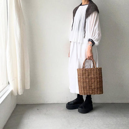 Karakoram アルパカコットントライアングルスカーフ　ダークブラウン