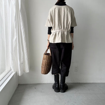 MAGALI  トリプルウォッシュリネンカシュクールジレ　ナチュラル