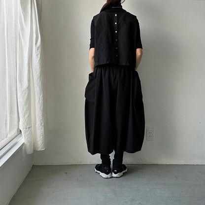 TENNE HANDCRAFTED MODERN ビッグポケットキュロット　ブラック
