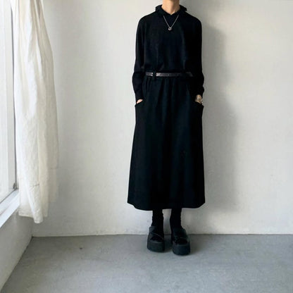 cion  ウールフリルカラーポロニット　ブラック