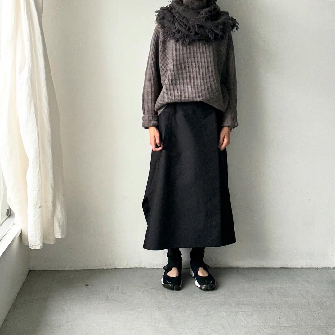 homspun ラムフリンジストール　グレー