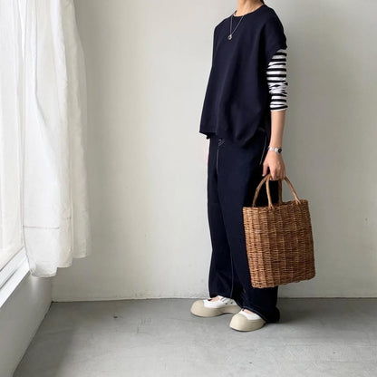 homspun  コットンコードベスト　ネイビー