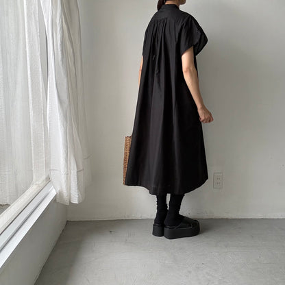 R&D.M.Co シルクコットンラグランハーフスリーブドレス