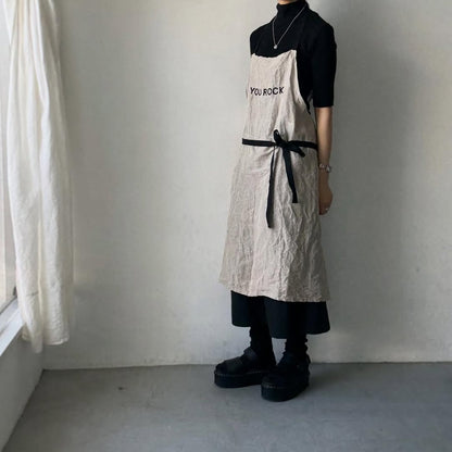 R&D.M.Co  YOU ROCK リネンエプロン