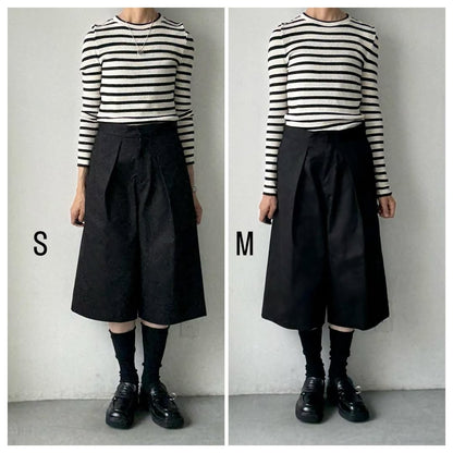 R&D.M.Co  チノクロスガウチョパンツ　ブラック