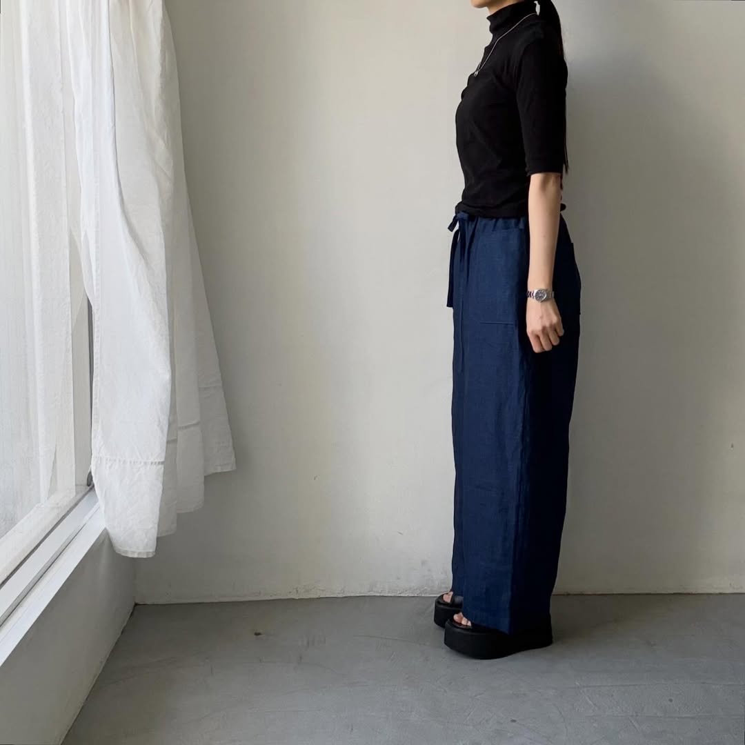 MAGALI インディゴリネンロングパンツ