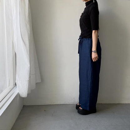 MAGALI インディゴリネンロングパンツ