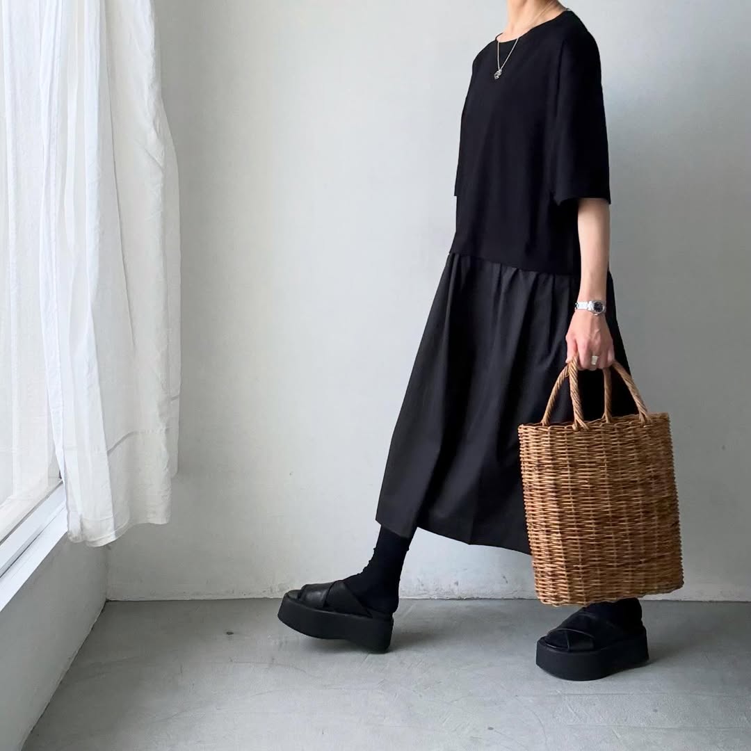 cion コットンTシャツコンビワンピース