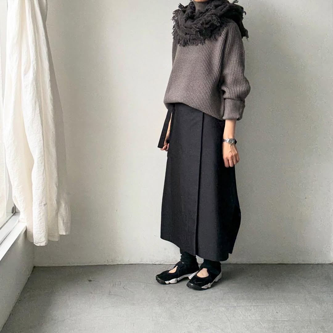 homspun ラムフリンジストール　グレー