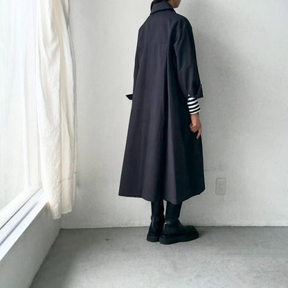 atelier d'antan Girardコットンコートワンピース　ダークグレー