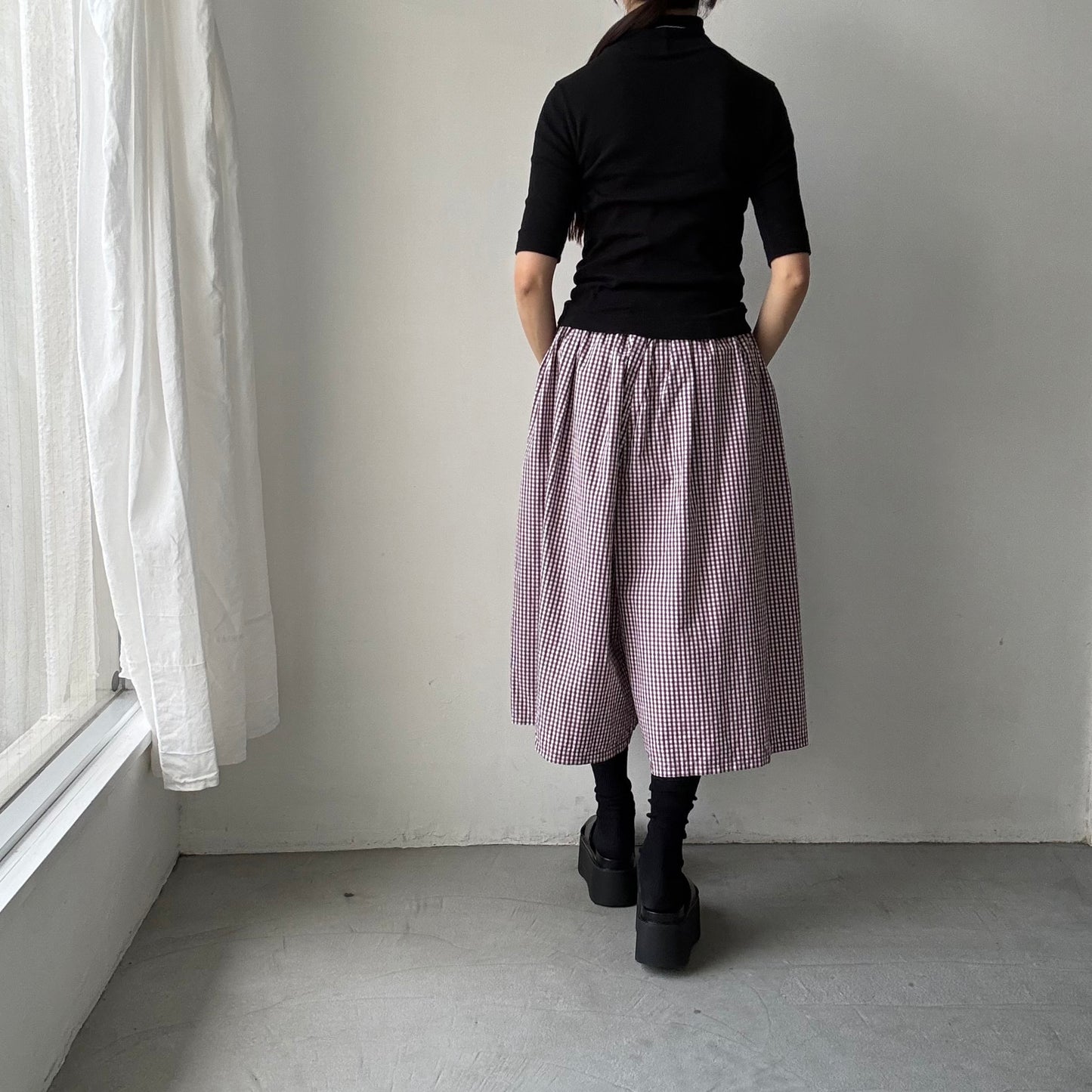 homspun ギンガムチェックタイプライターキュロットパンツ