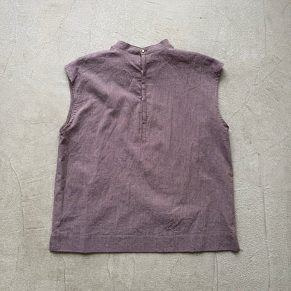 atelier d'antan Pigott コットンリネンノースリーブシャツ