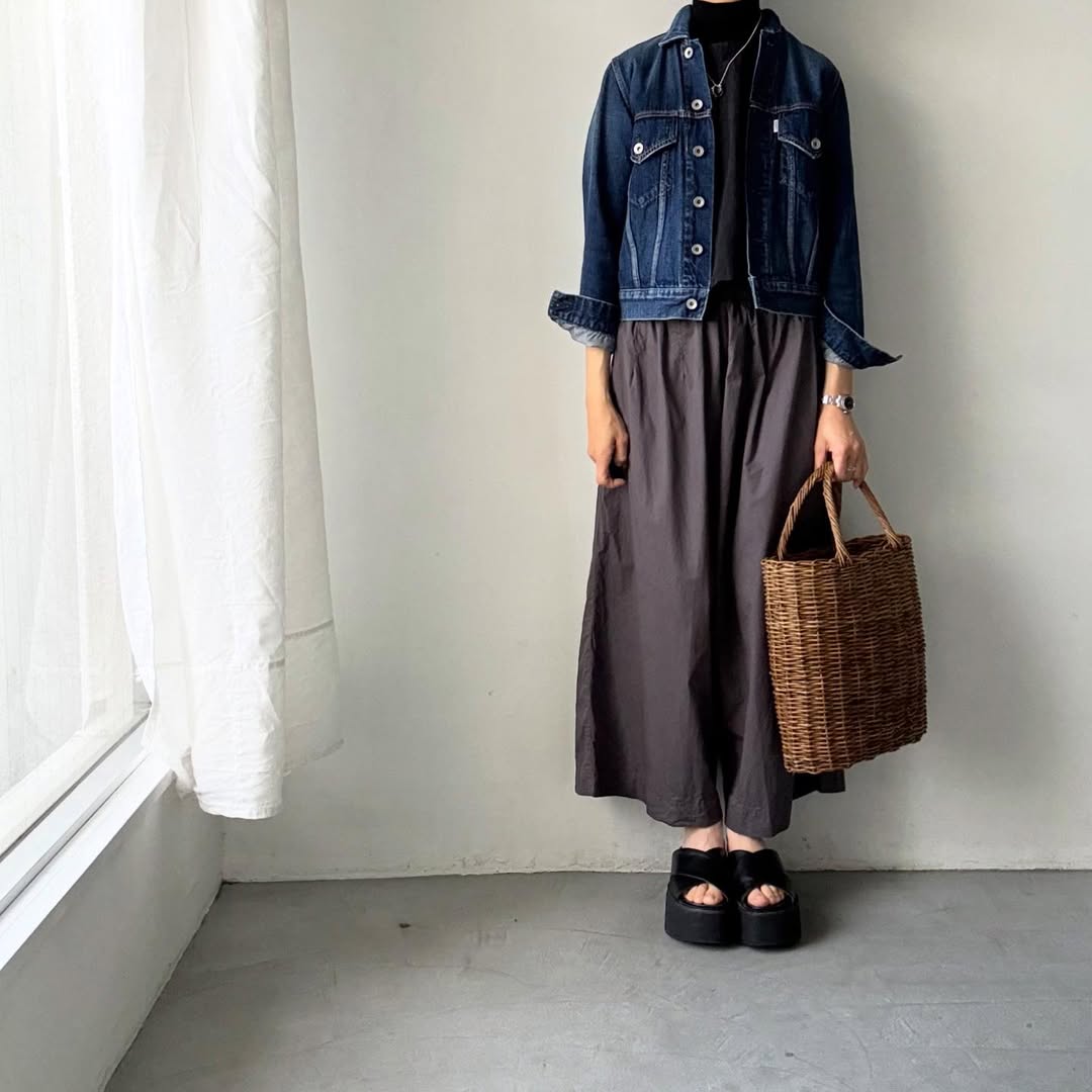 jujudhau  デッドストックコットンワイドパンツ　グレー