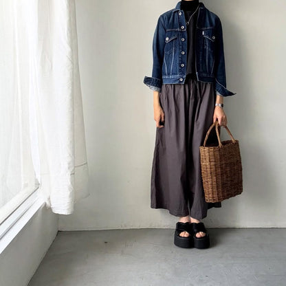 jujudhau  デッドストックコットンワイドパンツ　グレー