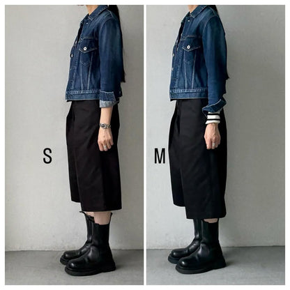 R&D.M.Co  チノクロスガウチョパンツ　ブラック