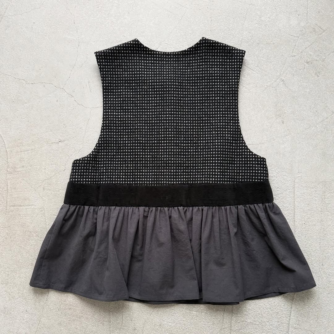 MAGALI  ピンドットツイードヴィンテージジレ