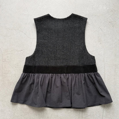 MAGALI  ピンドットツイードヴィンテージジレ