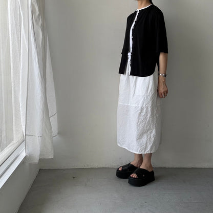 homspun  天竺5分袖カーディガン
ブラック