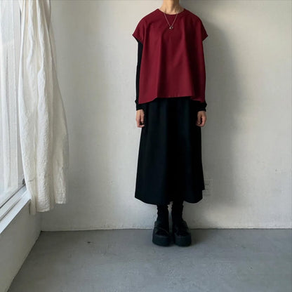 Linenya  ウール混ベスト　レッド