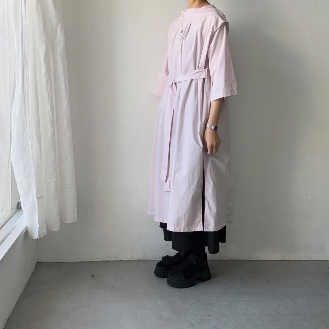 ayanoguchiaya　フリップロングシャツドレス　ローズ