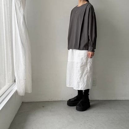atelier naruse  オーガニックコットンタックブラウス