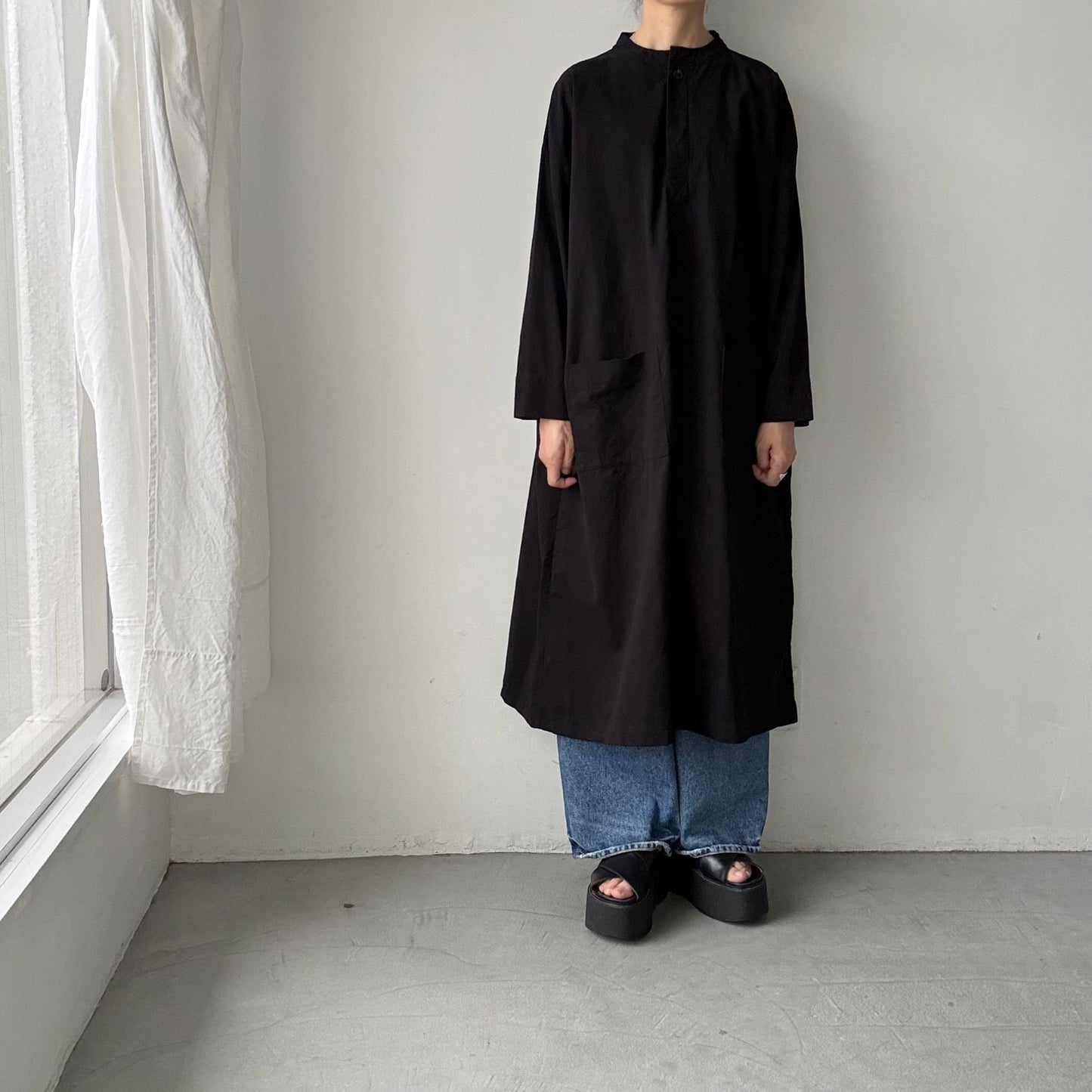 jujudhau デッドストックコットンプルオーバードレス