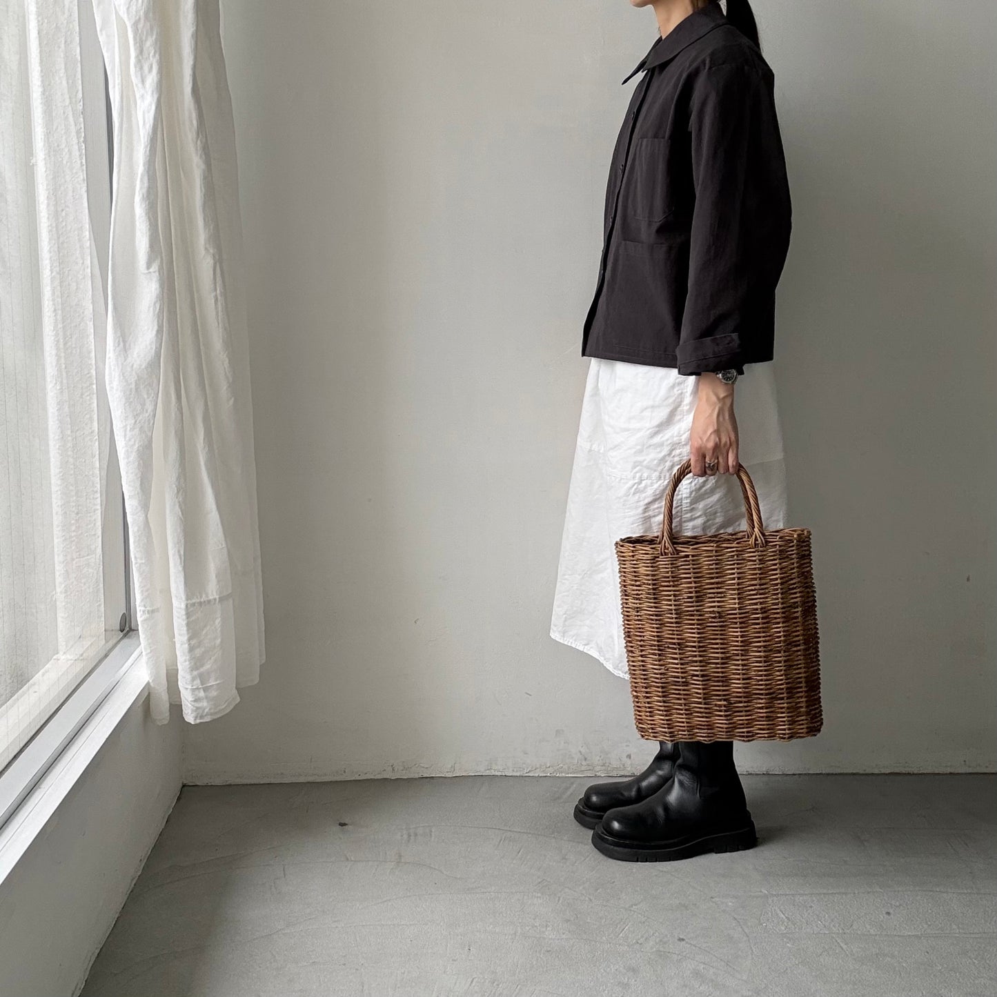 atelier d'antan Kantor コットンジャケット　ダークグレー