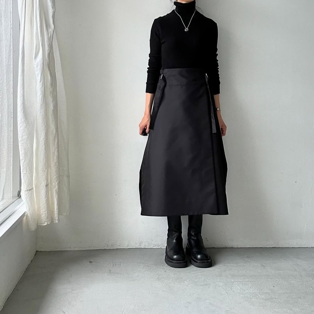 TENNE HANDCRAFTED MODERN ラップスカート ブラック – blanc