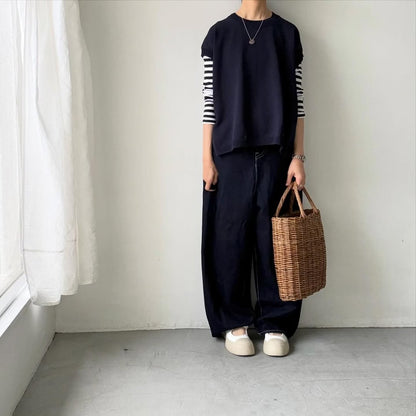 homspun  コットンコードベスト　ネイビー