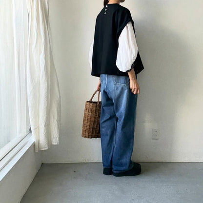 Linenya  ウールベスト　ブラック