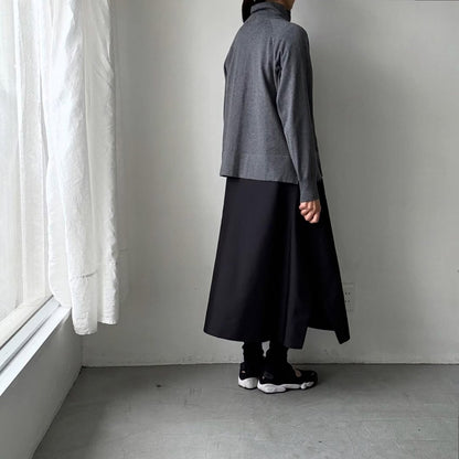 homspun ソフトコットンジップアップカーディガン　チャコールグレー
