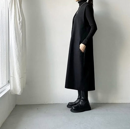 atelier naruse コットンウールヘリンボンジャンパースカート