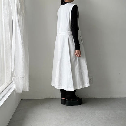 atelier d'antan ×blanc  kobell コットンエプロンドレス　ホワイト