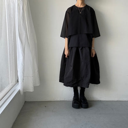 TENNE HANDCRAFTED MODERN オーガンジーショートプルオーバー