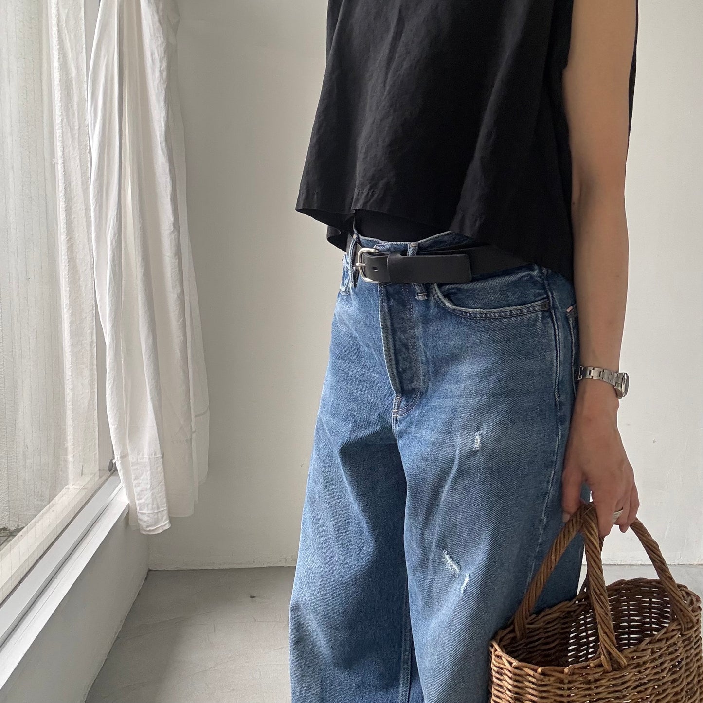 homspun レザーベルト　ブラック
