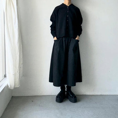atelier naruse  コットンウールニットカーディガン　ブラック