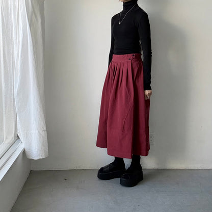 MAGALI オールドコットンラップ風スカート　レッド