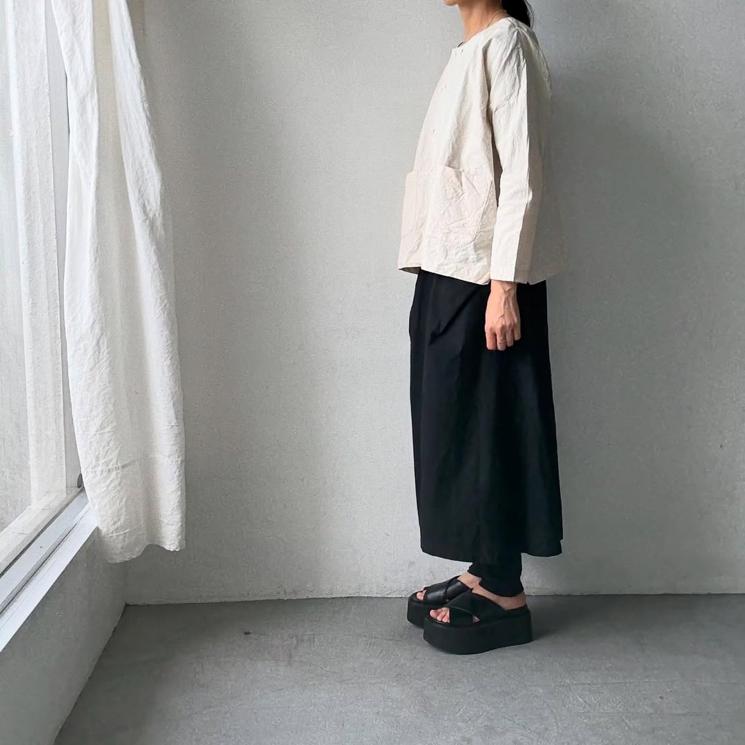 jujudhau コットンダブルボタンシャツ