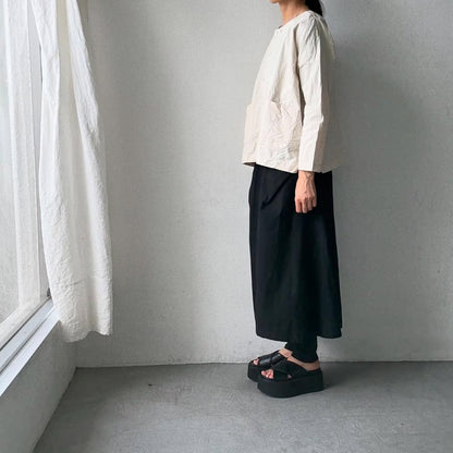 jujudhau コットンダブルボタンシャツ