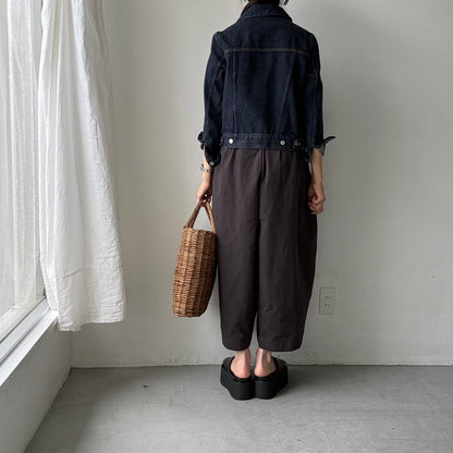 atelier d'antan Perriereコットンワイドパンツ　ダークグレーsize 1