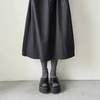 homspun シルケットコットンハイソックス　グレー