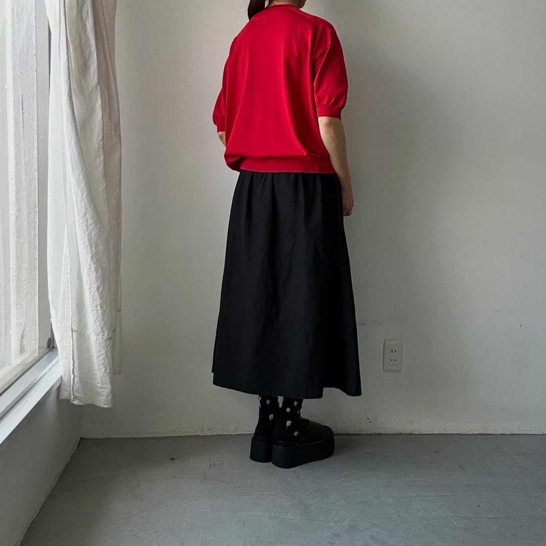 as it is.コットン半袖ニットプルオーバー　レッド