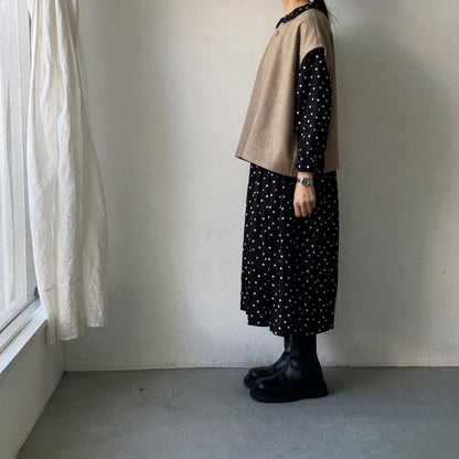 Linenya  ウール混ベスト　ベージュ