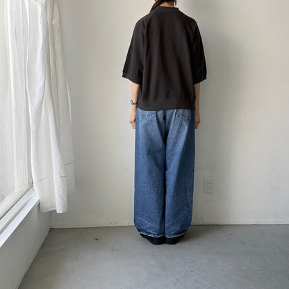 atelier naruse  コットン半袖スウェットシャツ　スミクロ