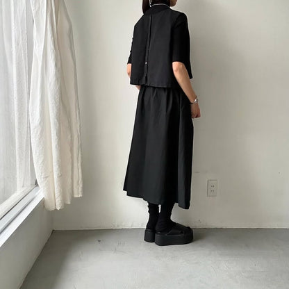 atelier naruse  ダウンプルーフコットンカットインポケットスカート　ブラック