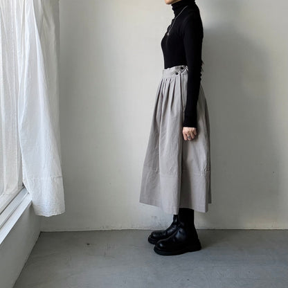 MAGALI オールドコットンラップ風スカート　グレー